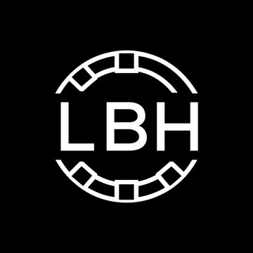 Clean Line Art Monogram Emblem for Brands, LBH Later Logo, Unique Letter Logo with Circular Motif,
