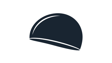 Black Swimming Cap Icon on Isolated White Background