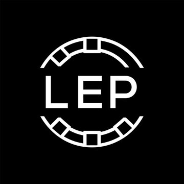 Clean Line Art Monogram Emblem for Brands, LEP Later Logo, Unique Letter Logo with Circular Motif,

