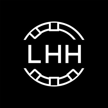 Clean Line Art Monogram Emblem for Brands, LHH Later Logo, Unique Letter Logo with Circular Motif,
