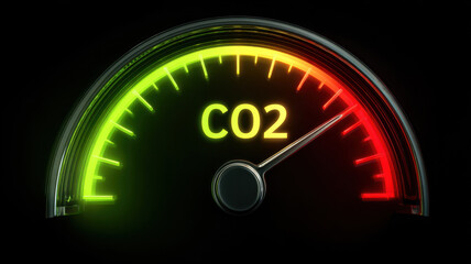 A close-up shot of a carbon dioxide meter showing a rise in readings