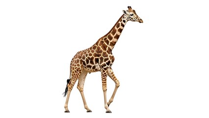 Obraz premium Giraffe Isolated Animal African Safari Wildlife Tall Mammal Wild Nature Zoology