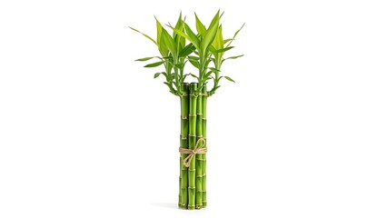 Lucky Bamboo Stalks Plant Green Fresh Isolated Still Life Growth Concept
