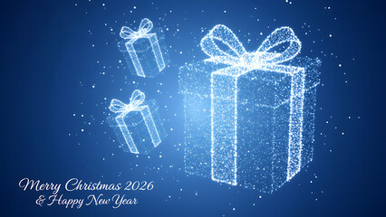 New Year background with Christmas balls gift boxes, Christmas / Holiday Celebration