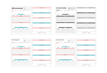 Design template for self care journal printable