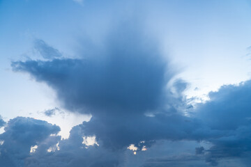 Dramatic storm clouds for the background. Isolated summer storm clouds before a thunderstorm. Dark...