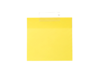 Yellow sticky note paper isolated on transparent background