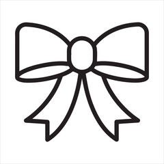 ribbon bow line icon representing gift decoration and festive ornament