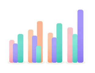 Fototapeta premium Colorful bar graph with varying heights