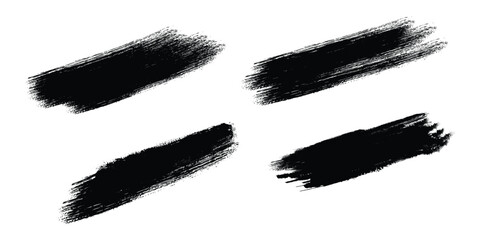 Four black brush strokes on a white background