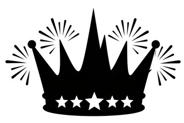 Festive Crown with Stars and Bursts Isolated