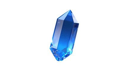 Glowing blue crystal with sharp facets.