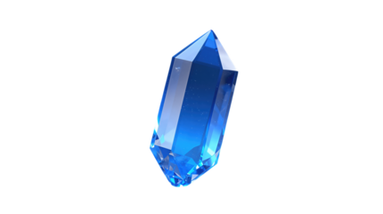 Glowing blue crystal with sharp facets.