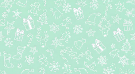 Festive holiday pattern seamless background with christmas elements