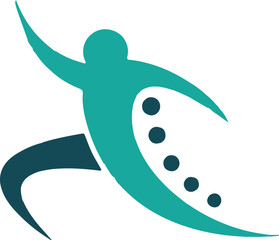 Dynamic Human Figure with Spine Detail for Wellness and Movement