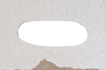 Torn Paper Hole on Light Background. Oval torn paper hole revealing dark space. Ideal for mockups, message areas, advertising layouts and creative designs.
