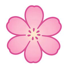 Pink flower with five rounded petals.