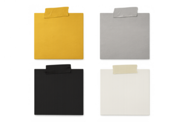 Adhesive notes for reminders, ideas, or to-do lists, providing copy space on transparent background