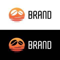 Sunset Coffee logo, unique logo for Coffee Shop.