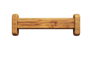 Wooden Dowel or Cylinder Shape with Rounded Ends on transparent background