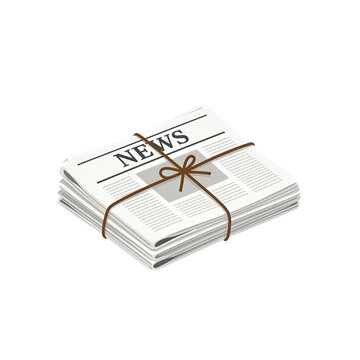 Stack of newspapers tied with string