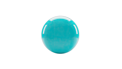 Turquoise Sphere Isolated on White Background