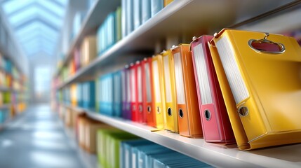 Business administration office background files shelves blur