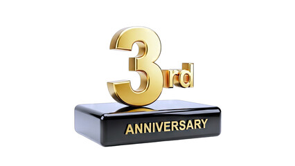 3rd Anniversary Celebration on White Background