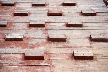 Old brown wood climbing  for kids