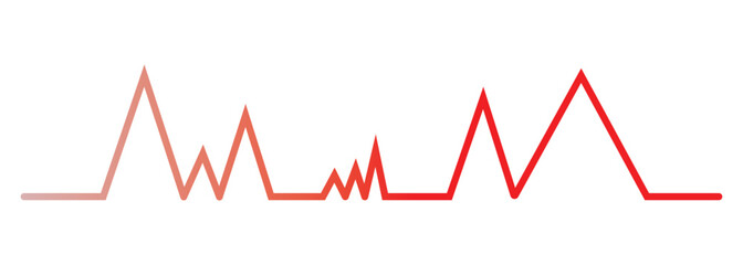 Continuous line representing a heartbeat outline vector art illustration, Heart beat one line. Heartbeat EKG Line Graphic Medical Illustration. heart rate pulse graph. 