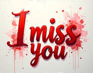 Bold red text with watercolor effects on white