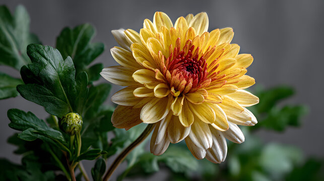 Vibrant Yellow Chrysanthemum Bloom