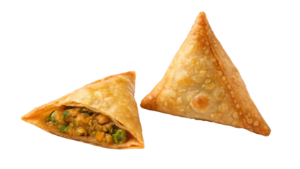 Crispy golden samosas filled with a savory mixture of peas and spices