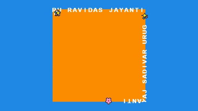 Guru Ravidas Jayanti Orange Square Background.