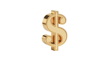 Fototapeta premium Golden dollar symbol isolated on transparent background