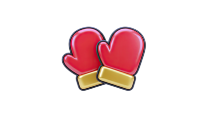 Red Mittens Isolated on White Background