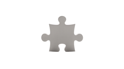 Single piece puzzle isolated on transparent background
