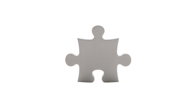 Single piece puzzle isolated on transparent background - Powered by Adobe