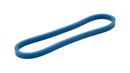 Blue rubber band on black background