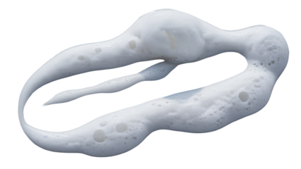 Abstract fluid sculpture isolated on transparent background