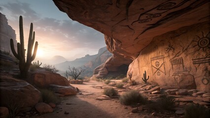 Scenic red sandstone arch formations in Arches National Park Utah with desert cliffs blue sky and dramatic canyon landscape