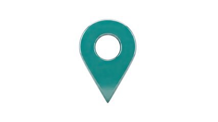 Teal Location Pin Icon on White Background