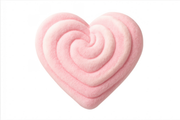 Pink heart shaped marshmallow swirling dessert