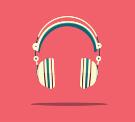 headphones icon flat vector illustration
