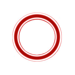 Glowing red circular ring with white sparkles.