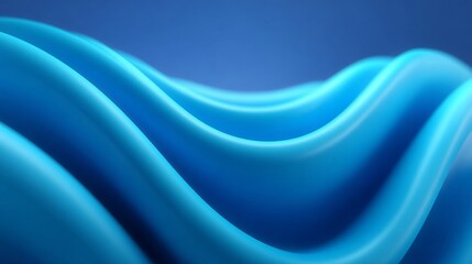 Fototapeta premium Abstract blue waves, creating a sense of fluid movement and depth. The undulating forms evoke a feeling of serenity and calmness