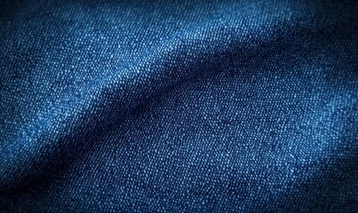 Naklejka premium macro close-up of blue denim fabric showing detailed woven texture and soft folds conveying cozy casual warmth