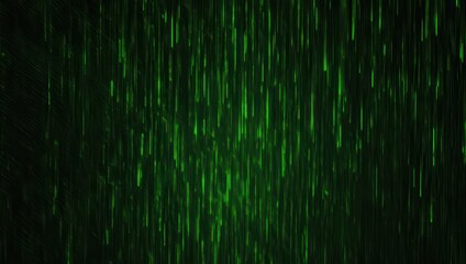 Abstract Green Light Streaks on Dark Background.