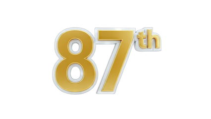 87th Anniversary Celebration Number on White Background