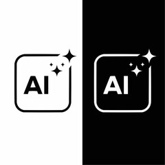 This crisp AI icon, featuring sparkling accents, embodies intelligent refinement, advanced processing, and innovative technological solutions, perfect for modern digital and data-driven applications